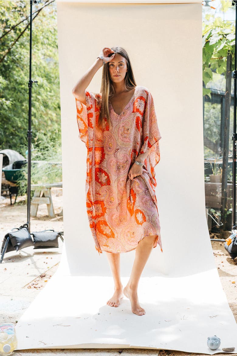 Long Caftan Culkin, Alternate, color, Pink & Red