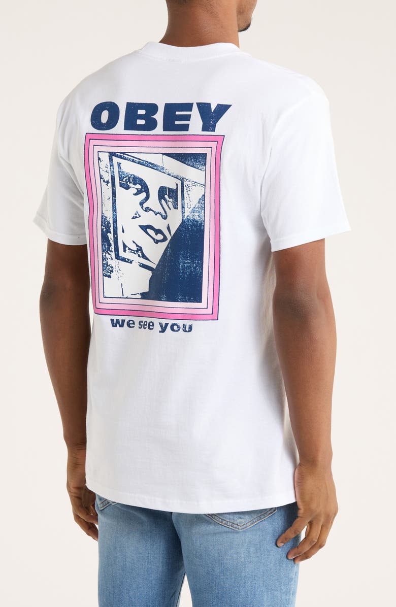 Obey We See You Graphic T-Shirt, Alternate, color, White