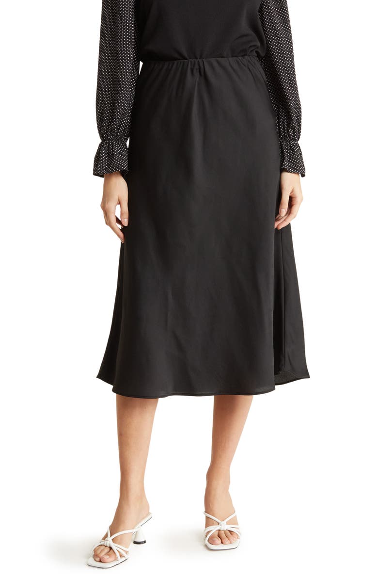 Adrianna Papell Hammered Satin Bias Skirt, Main, color, 