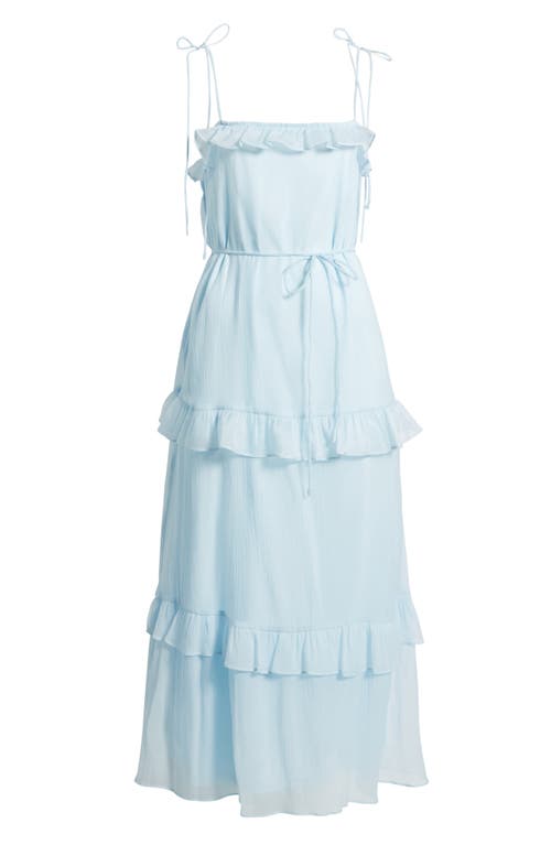 Julia Jordan Crinkle Chiffon Maxi Dress In Blue
