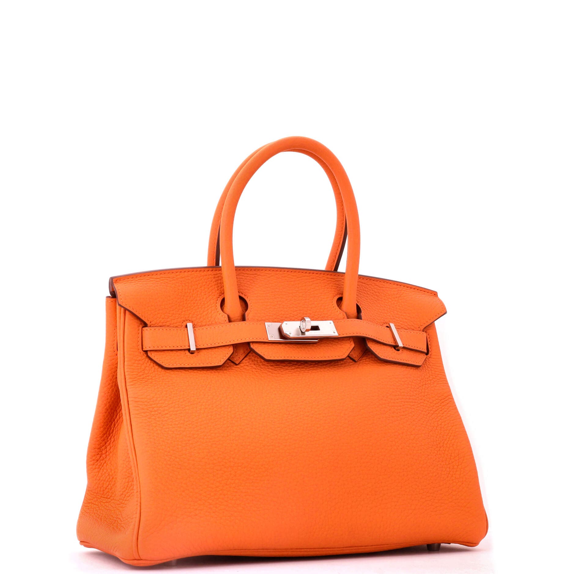 Birkin Handbag Orange Clemence with Palladium Hardware 30, Alternate, color, Orange