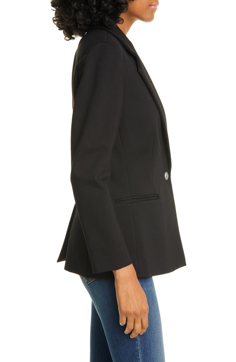 L'AGENCE Scout Solid One Button Notch Lapel Ponte Blazer, Alternate, color,