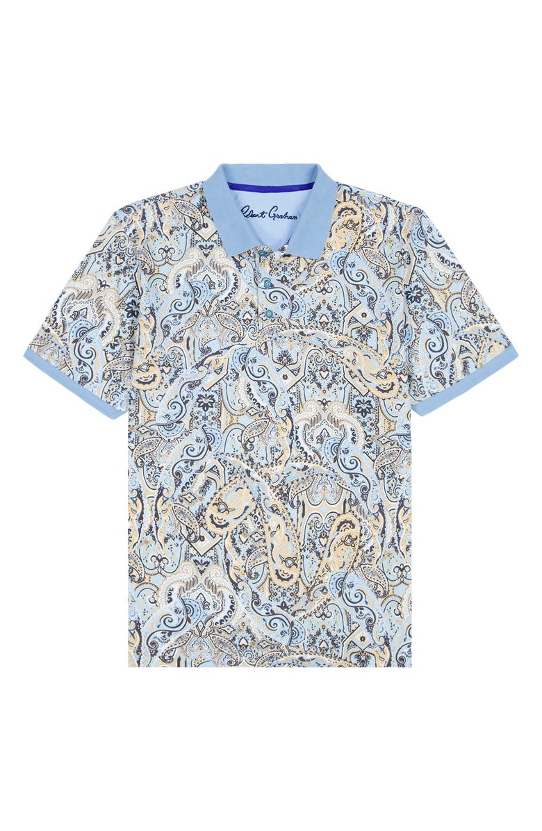 Robert Graham Manucci Paisley Cotton Polo, Alternate, color, Light Blue