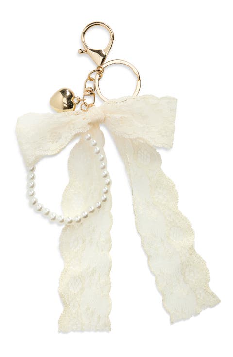 Bow Faux Pearl Bag Charm