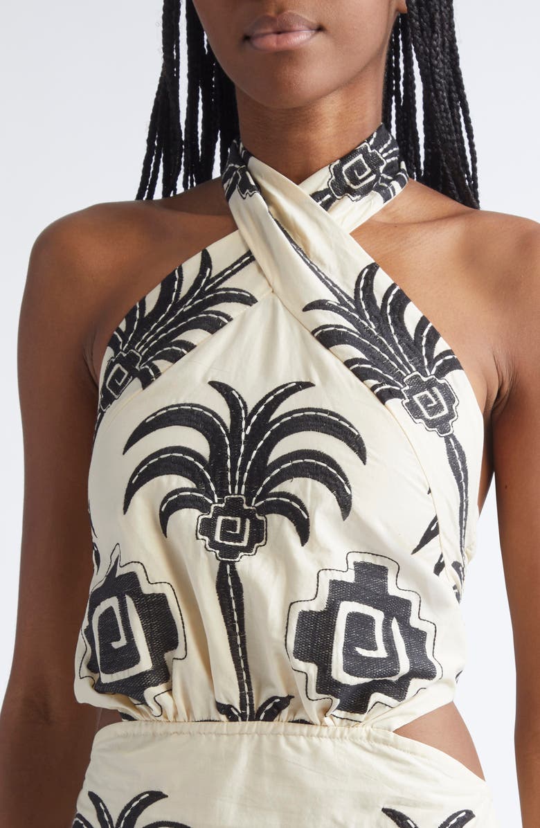 Johanna Ortiz Pintaderas Jacquard Minidress, Alternate, color, Ecru / Black