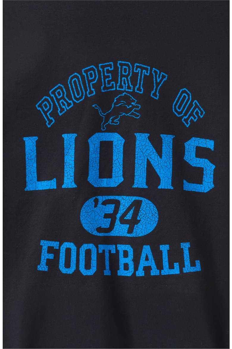 Detroit Lions Property of Flea Market Crewneck Sweatshirt, Alternate, color, BLACK