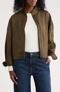MAX STUDIO Faux Suede Full Zip Jacket