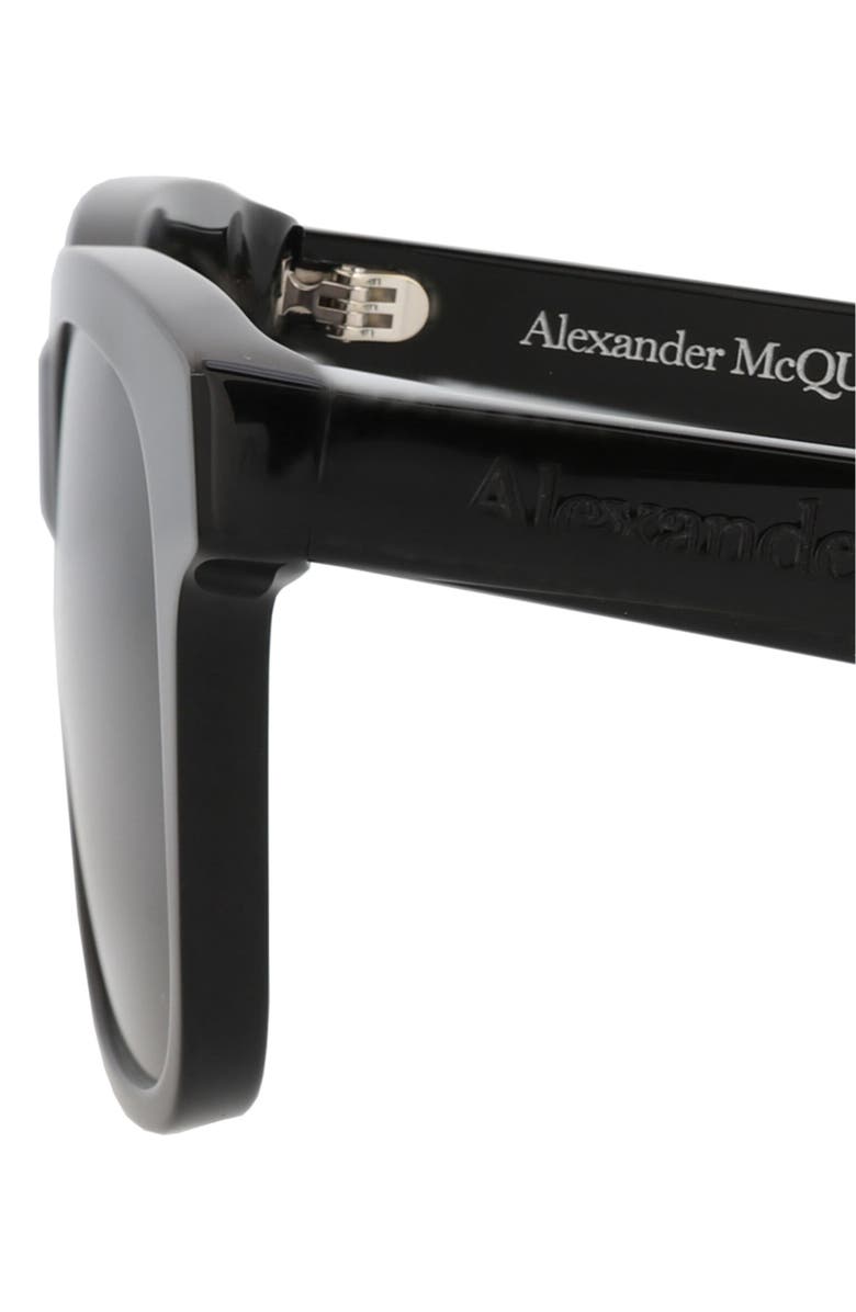 McQueen 52mm Square Sunglasses, Alternate, color, Black Black Grey