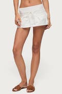 EDIKTED Yelena Ruffle Drawstring Miniskirt