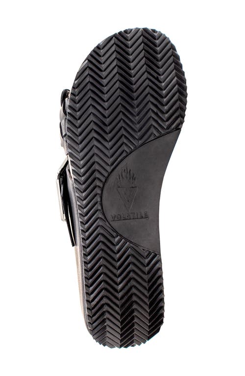 Volatile Morel Two-strap Wedge Sandal In Black