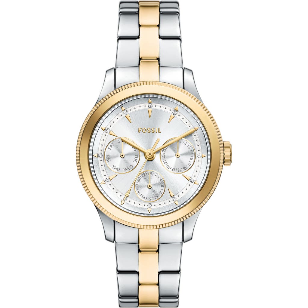 Fossil Brynn Multifunction Two-tone Bracelet Watch, 38mm In Gray