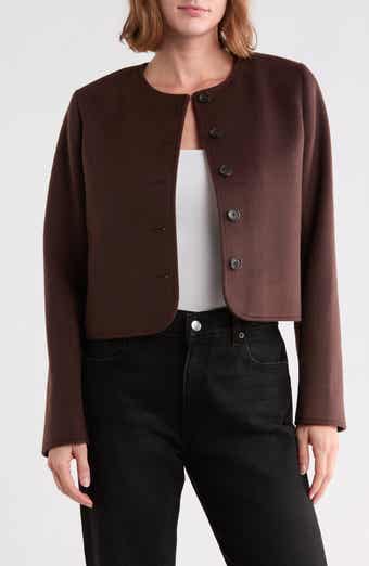 Cropped Collarless Jacket