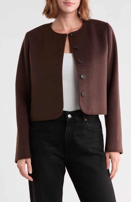 Cropped Collarless Jacket