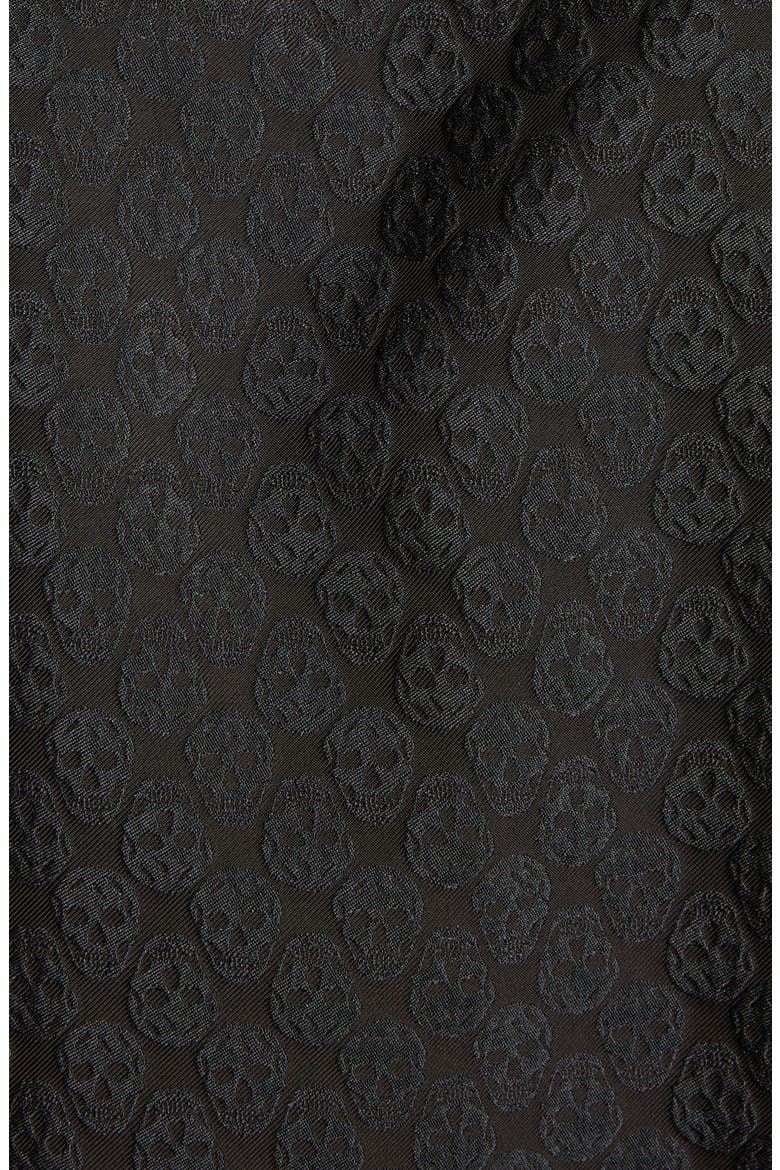 Skull Jacquard Satin Camp Shirt, Alternate, color, BLACK/ BLACK