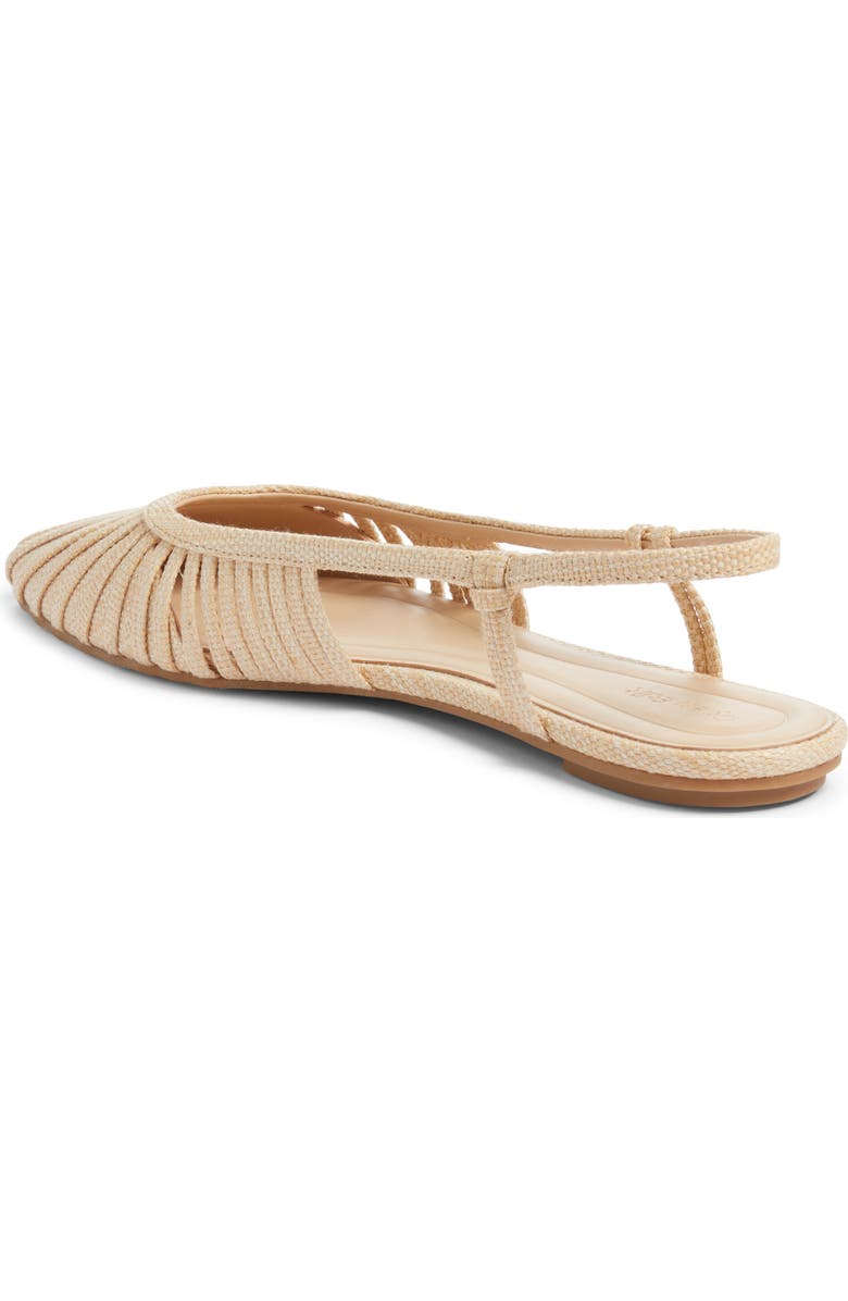 Open Edit Kaira Woven Slingback Flat, Alternate, color, Natural