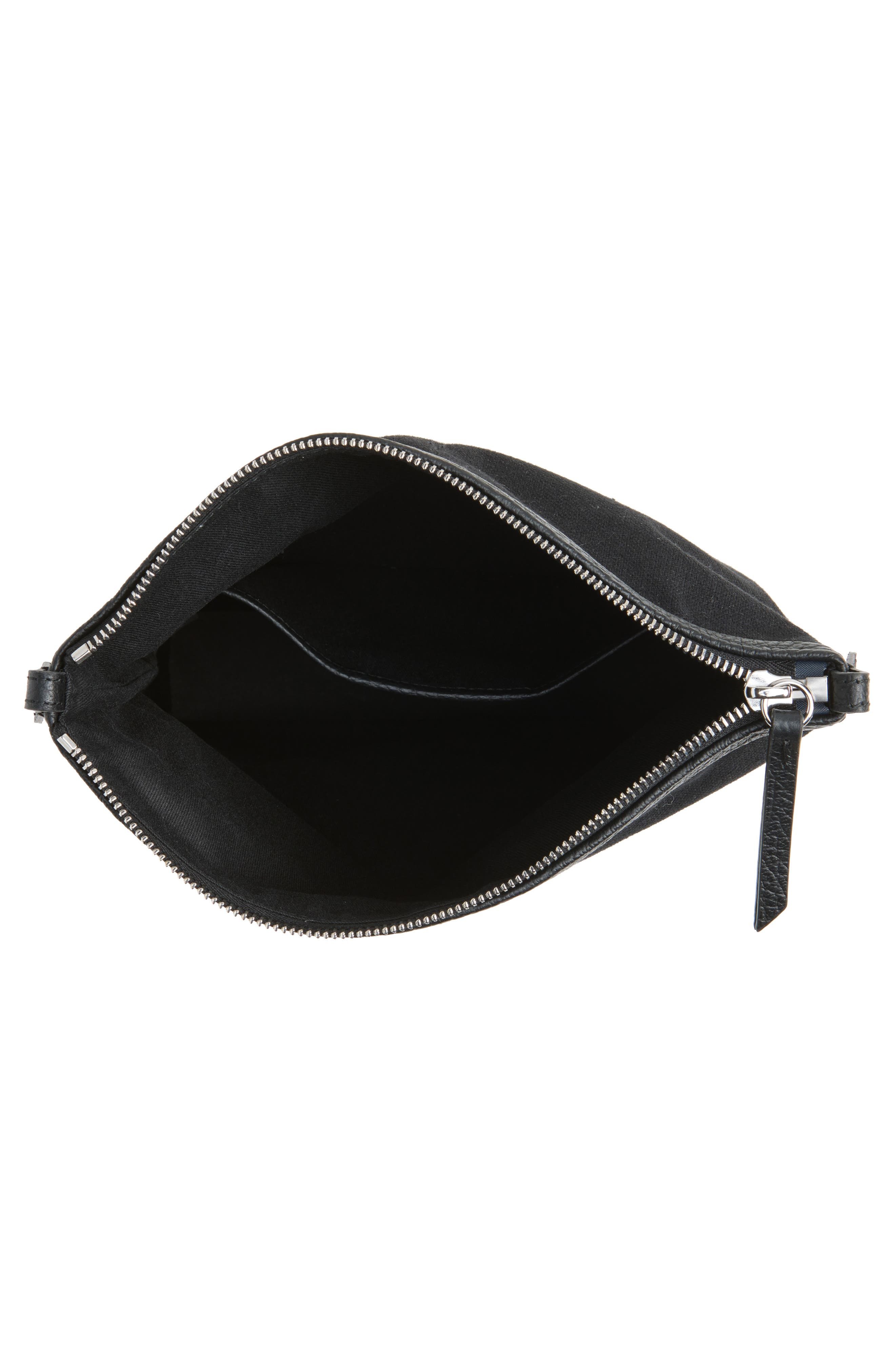 Small 5AC Canvas & Leather Hobo Bag, Alternate, color, BLACK
