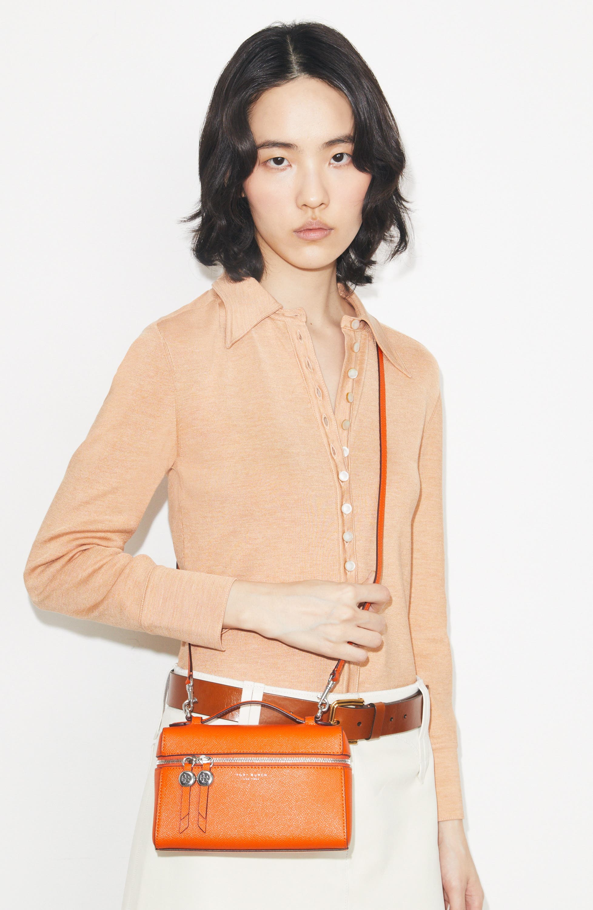 Romy Slim Top Handle Bag, Alternate, color, ORANGE