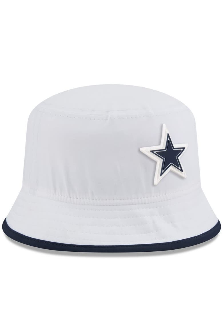 Men's New Era  White Dallas Cowboys 2025 NFL Training Camp Stretch Bucket Hat, Alternate, color, White