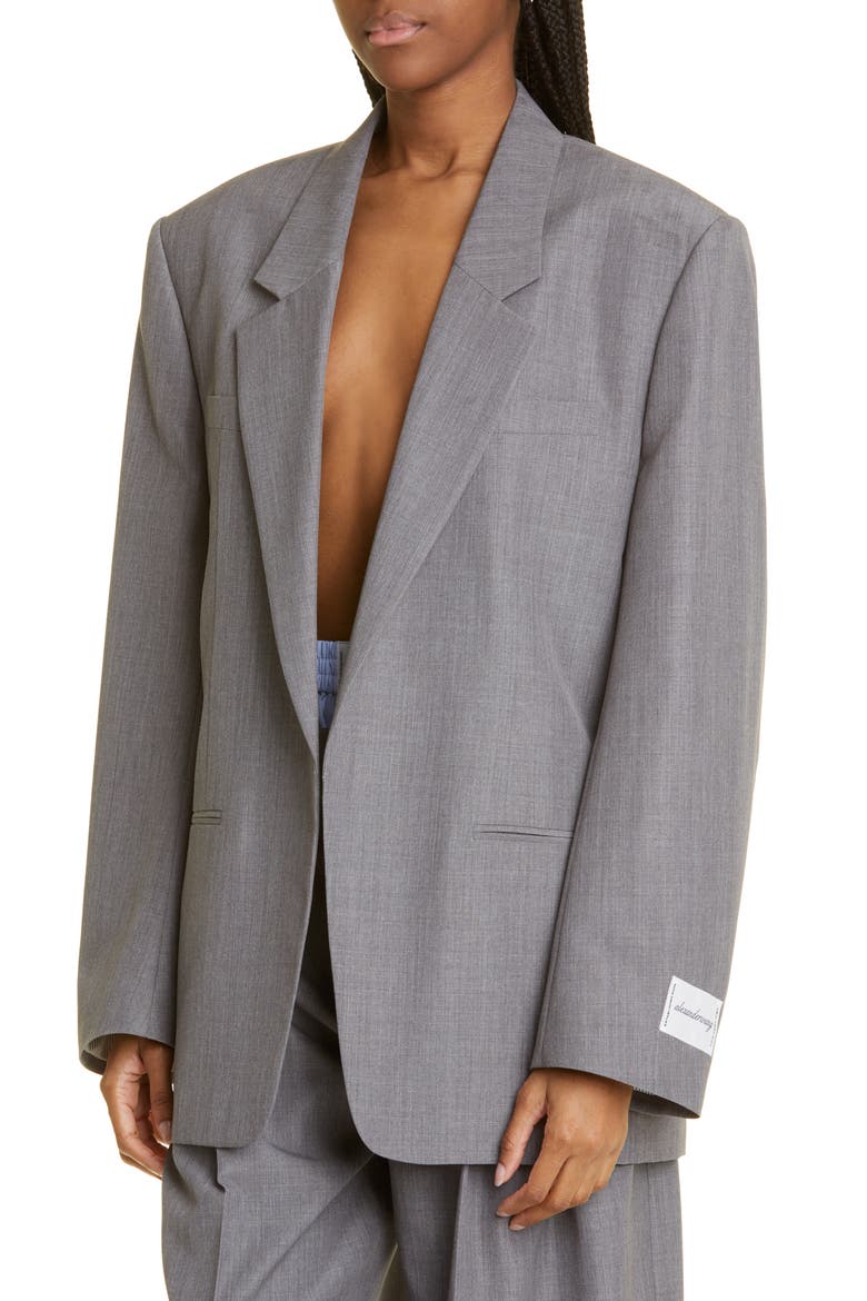Shirt Inset Blazer, Alternate, color, GREY