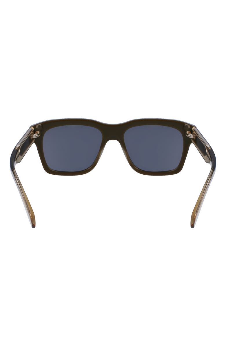 FERRAGAMO 56mm Polarized Rectangular Sunglasses, Alternate, color, Dark Khaki