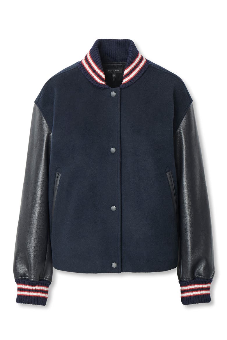 Scarlet Varsity Jacket, Alternate, color, SALUTE