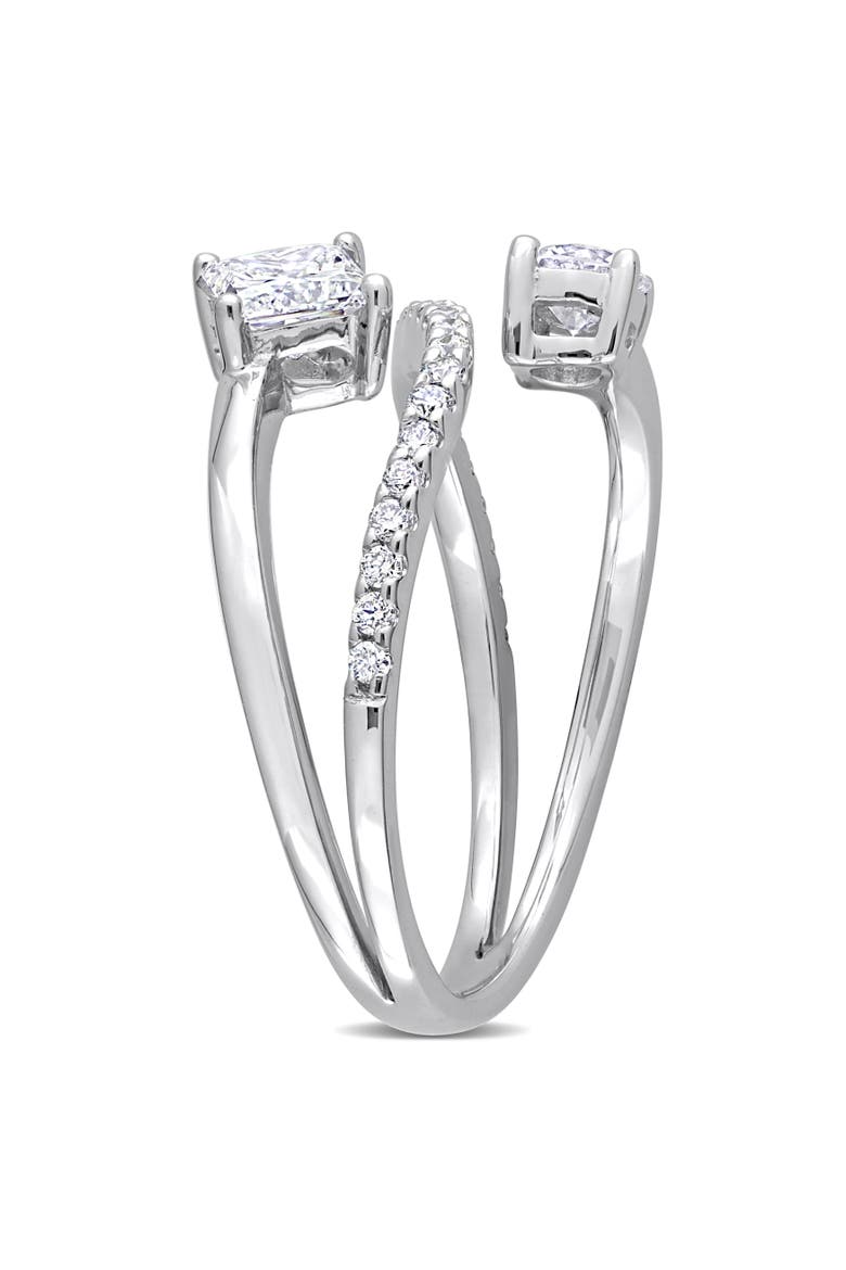 Lab-Grown Diamond 2-Stone Bypass Ring 14k, Alternate, color, White Gold