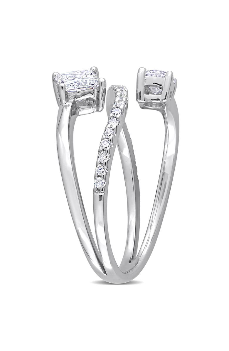 Julianna B. Lab-Grown Diamond 2-Stone Bypass Ring 14k, Alternate, color, White Gold