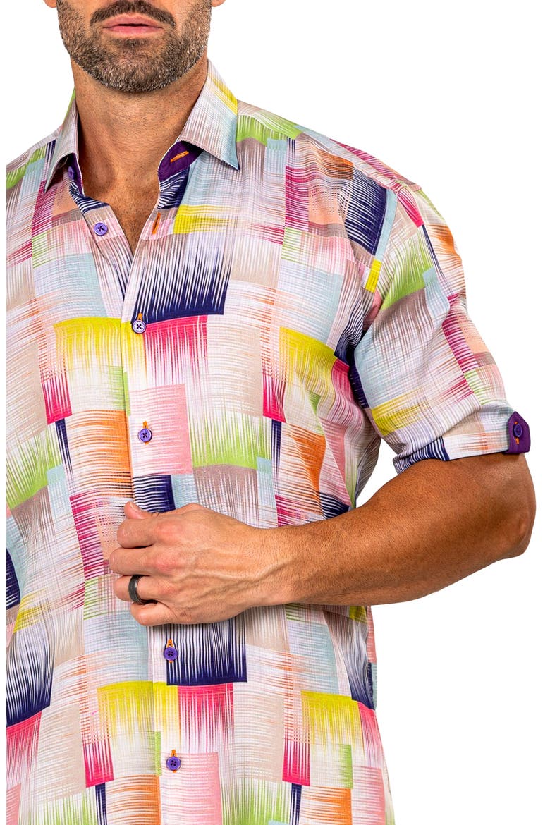 Galileo Marthy Short Sleeve Button-Up Shirt, Alternate, color, WHITE MULTI