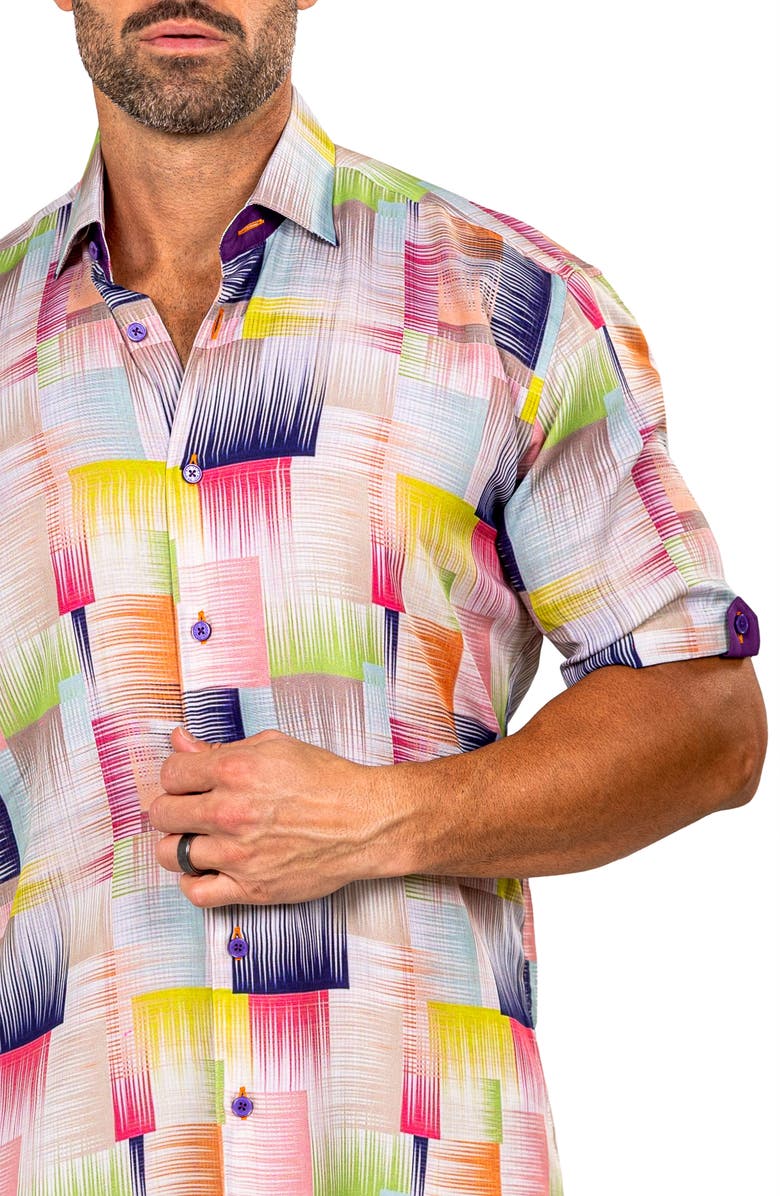 Maceoo Galileo Marthy Short Sleeve Button-Up Shirt, Alternate, color, 