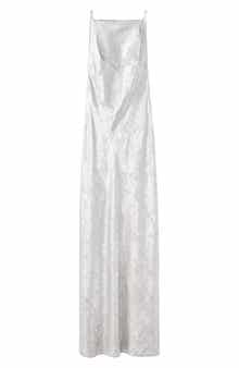 MANGO x Kaia Gerber Metallic Open Back Gown