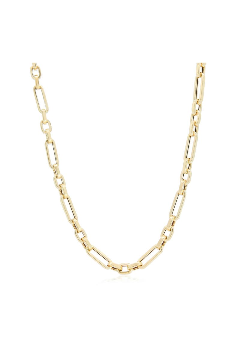 The Lovery Fine Jewelry Square Link Paperclip Chain Necklace, Main, color, Yellow Gold