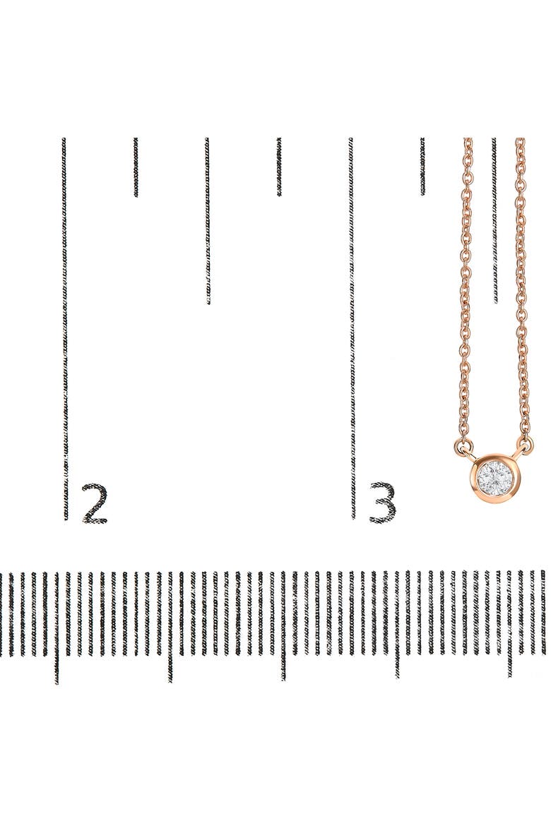 10K Gold 1/10 Cttw Diamond Bezel-Set Solitaire Pendant Necklace, Alternate, color, Rose