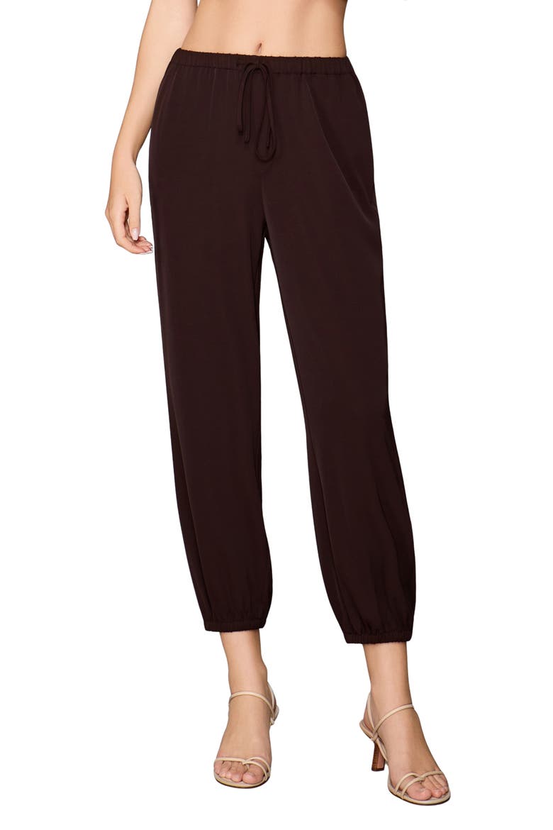 Luxe Crepe Balloon Pants, Main, color, GROUND COFFEE