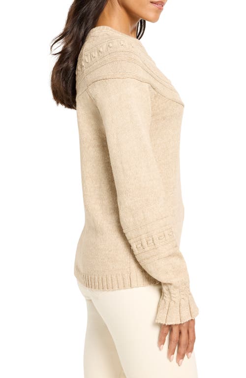 Nic + Zoe Nic+zoe Textural Detail Sweater In Brown