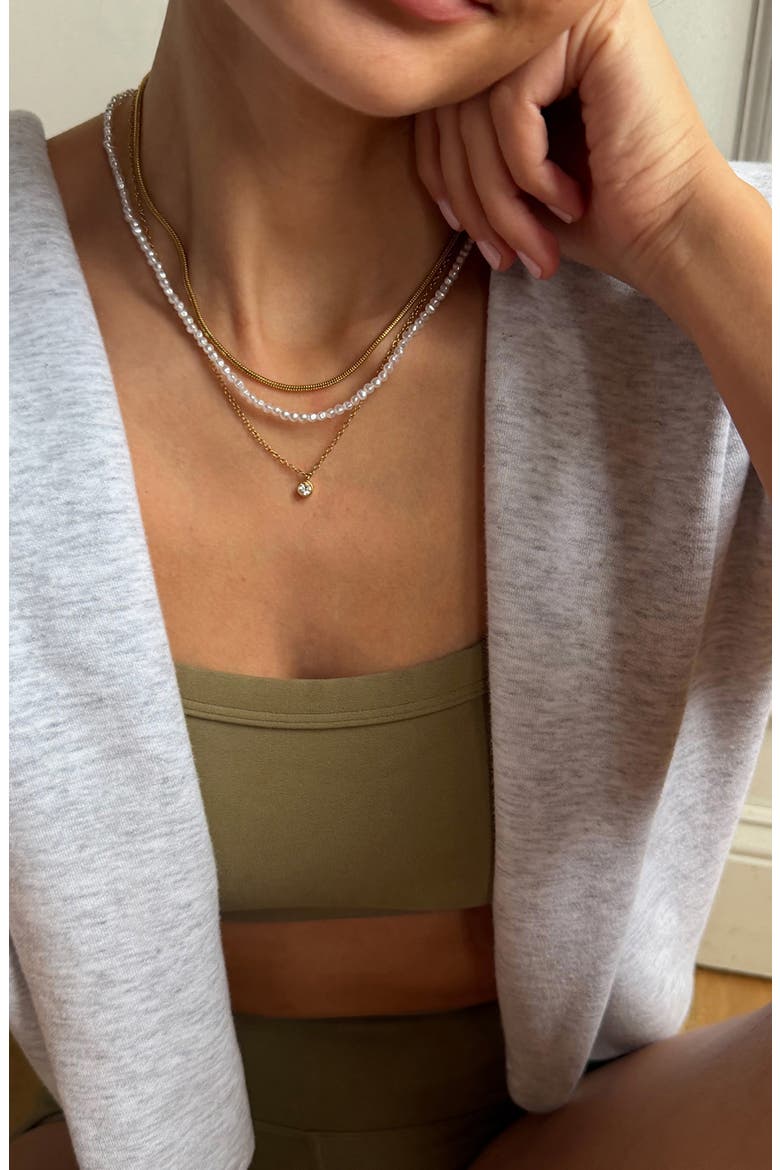 Rue Set of 3 Waterproof Necklaces, Alternate, color, GOLD