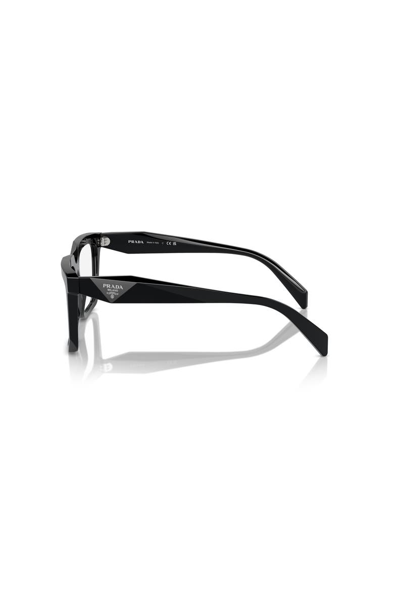 Prada 54mm Rectangle optical glasses, Alternate, color, Black