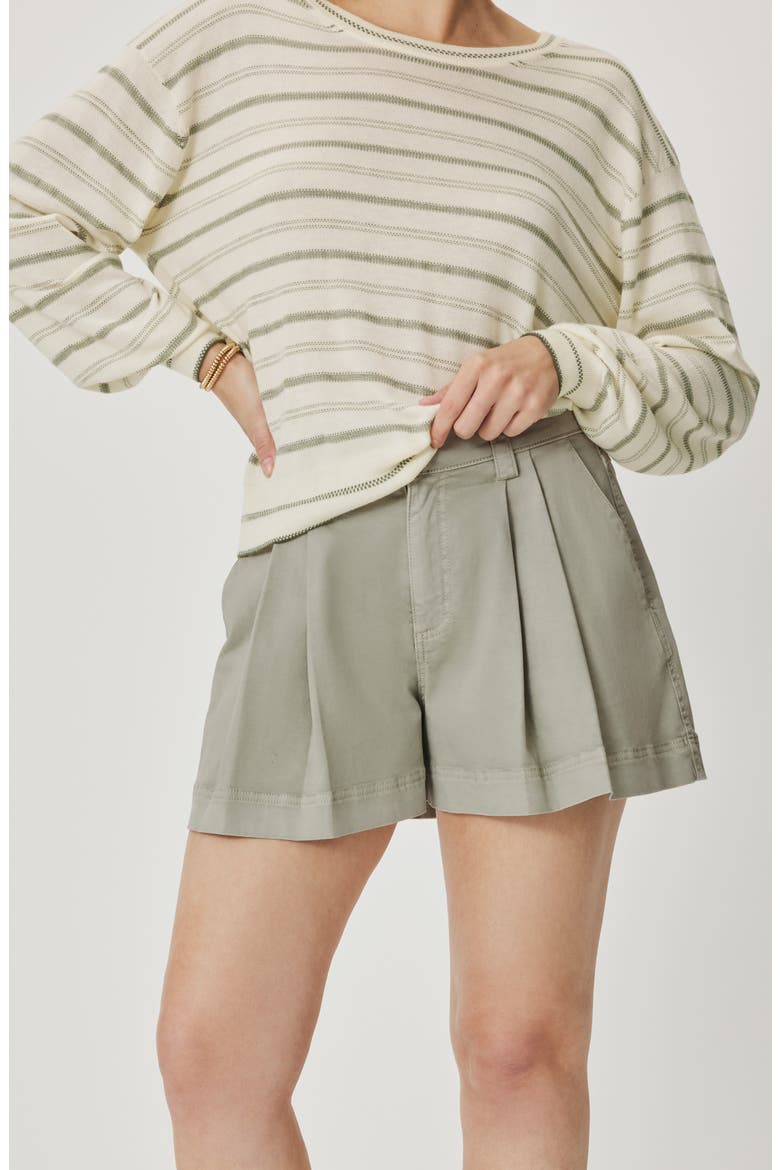 Natasha Pleated High Waist Shorts, Alternate, color, EUCALYPTUS