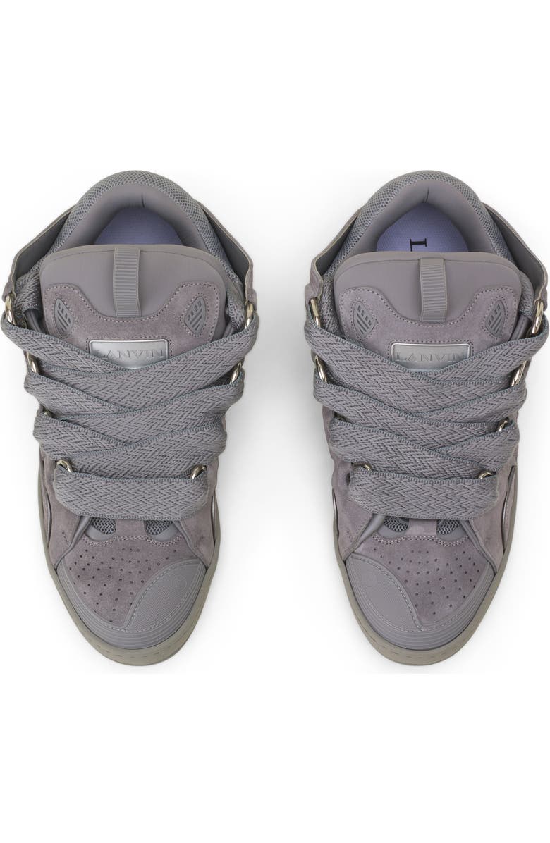 Lanvin Curb Monochrome Suede Sneakers, Alternate, color, Light Grey