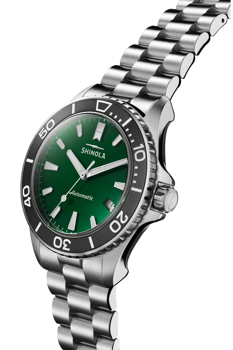The Monster Automatic Bracelet Watch, 43mm, Alternate, color, SILVER/GREEN/BLACK