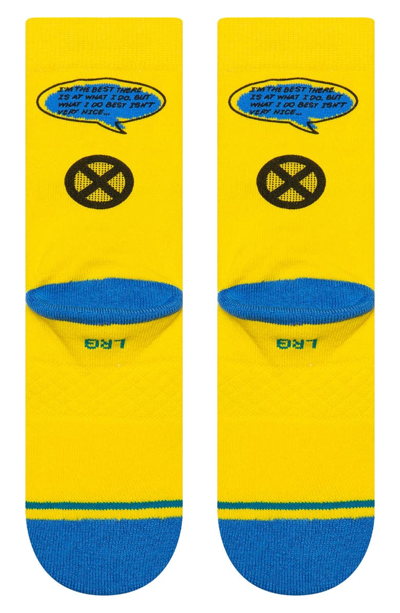 Stance Kids' Wolverine Crew Socks, Alternate, color, Yellow