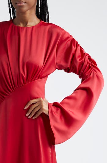 The Jou Long Sleeve Satin Gown