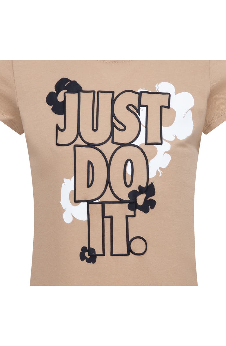 Nike Kids' Floral Just Do It Logo Graphic T-Shirt & Skort Set, Alternate, color, Black