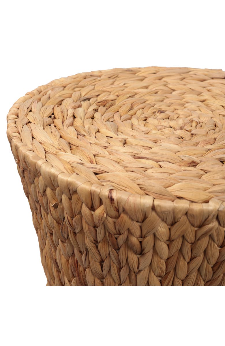 JONATHAN Y Natura 15.75" Coastal Bohemian Handwoven Water Hyacinth Round Hourglass End Table, Alternate, color, Natural