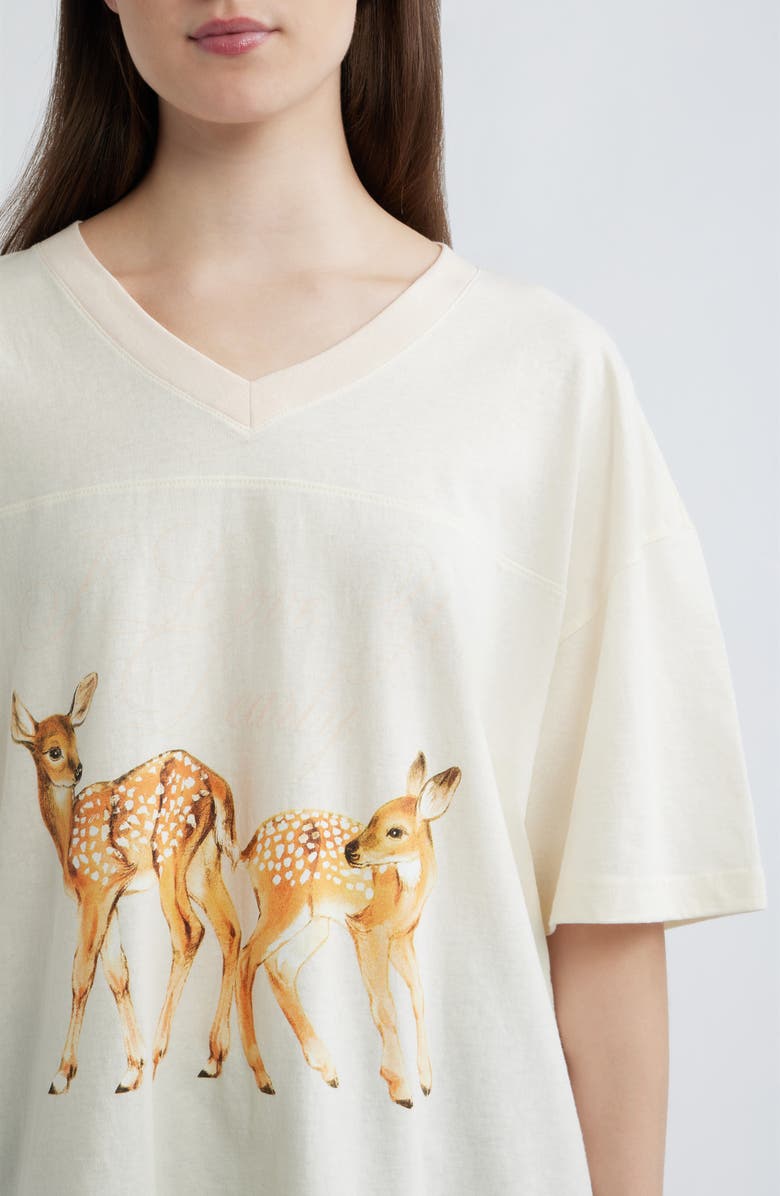GOLDEN HOUR Love You Dearly Graphic V-Neck T-Shirt, Alternate, color, Marshmallow