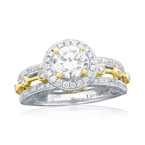 18K White & Yellow Gold 1.09ct GIA-Certified Diamond & 0.91cttw Diamond Ring