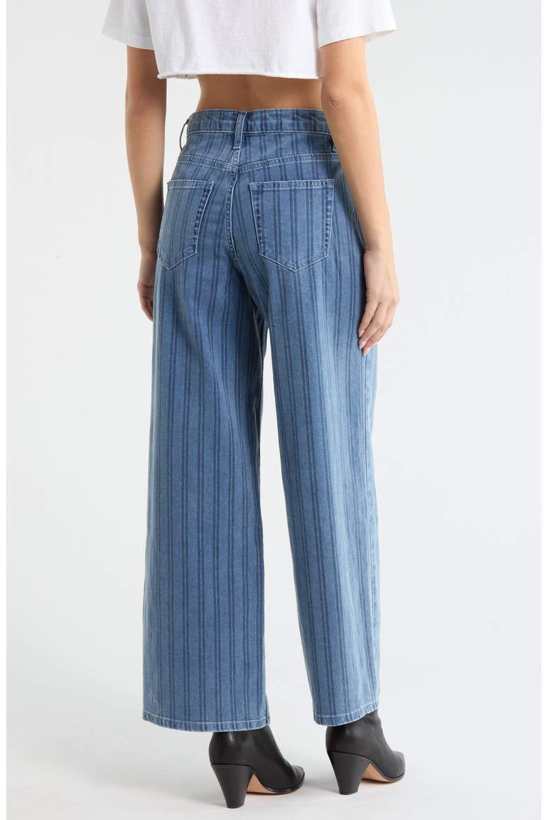 Pinstripe Wide Leg Jeans, Alternate, color, MEDIUM WASH