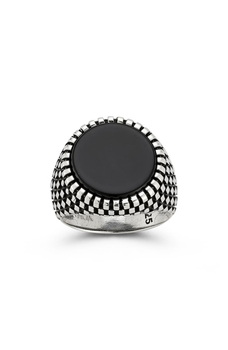 Yield of Men Men's Onyx Signet Ring, Alternate, color, Black/ Silver