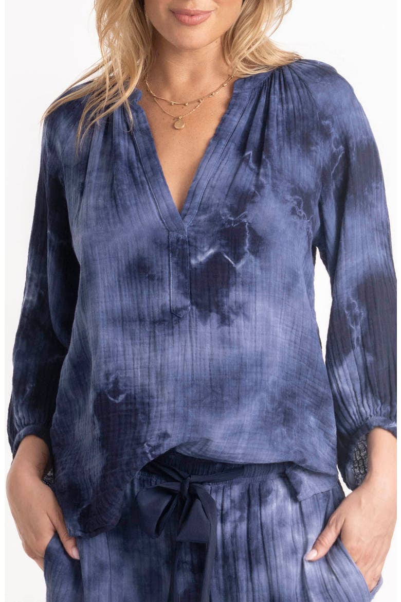Tie Dye Gauze Top, Main, color, Milky Way Navy Tie Dye
