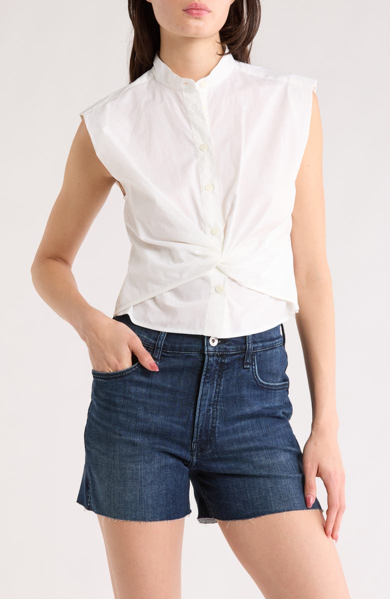 rag & bone Rita Sleeveless Poplin Shirt, Main, color, White