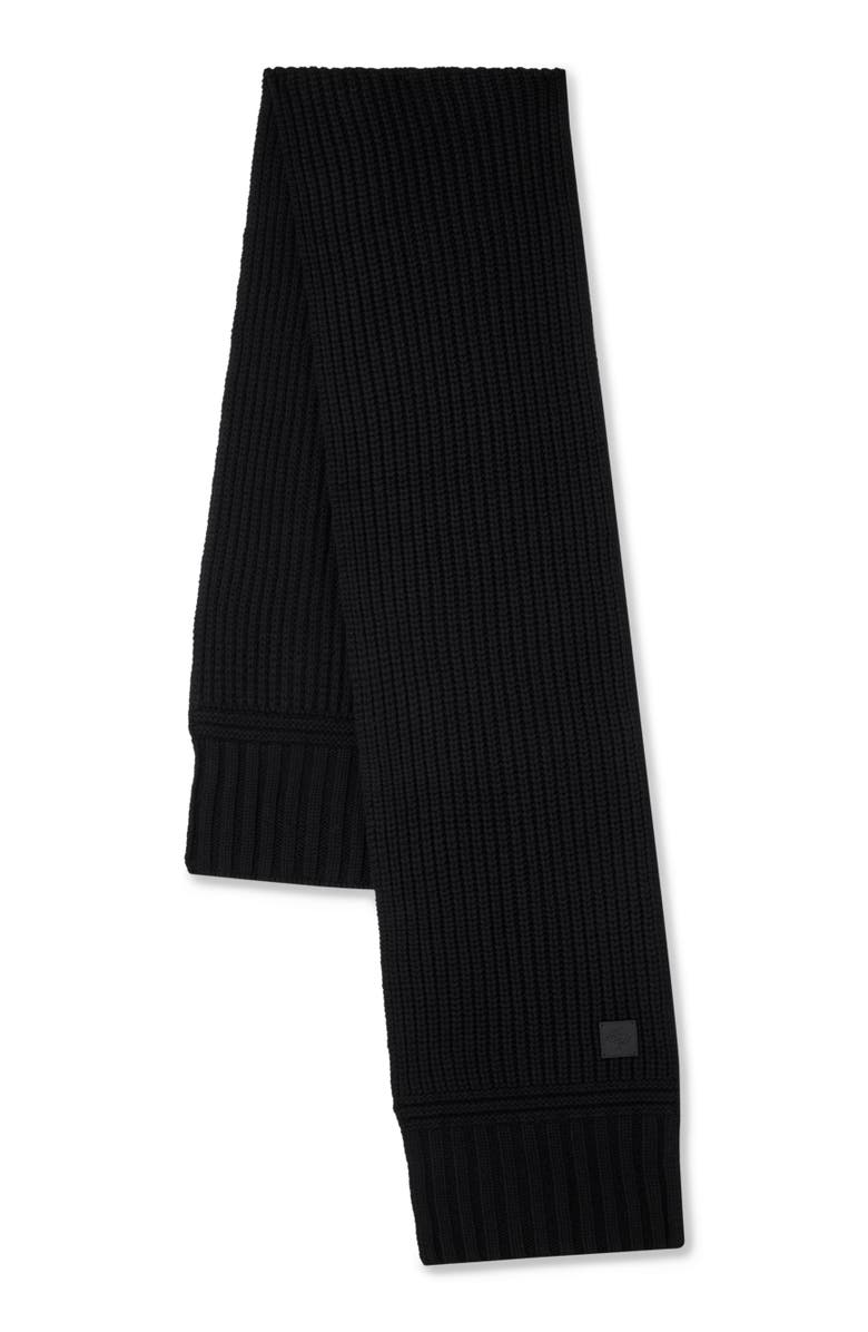 Mulberry Chunky Ribbed Scarf, Main, color, Black